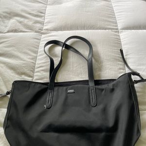 Botkier Black Nylon Tote Weekender Bag Zipper Detail
